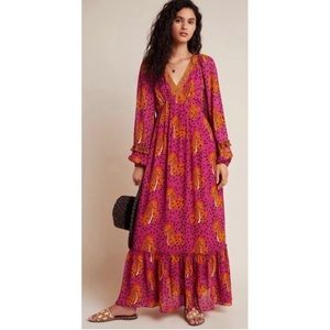 FARM Rio pink cheetah maxi dress